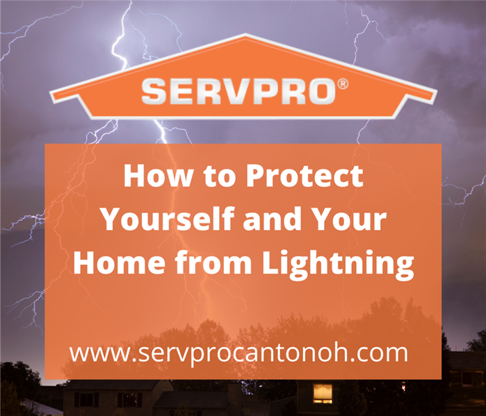 Image of lightning striking a residential area - How to Protect Yourself and Your Home from Lightning - www.servprocantonoh.c